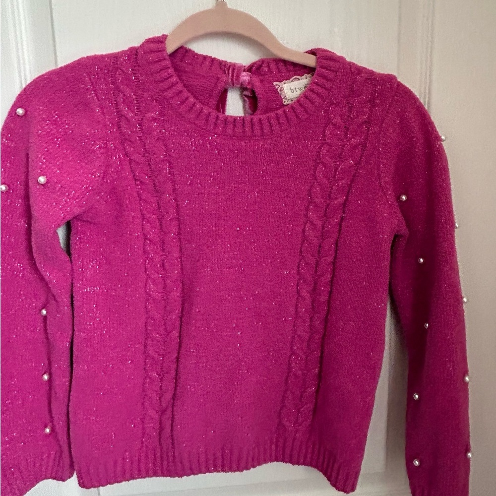 Btween Girls Size 12 Pink Knit Sweater Long Sleeve  Soft Warm Stylish Top